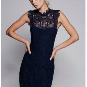 Free People True navy Dress Daydream Bodycon Slip